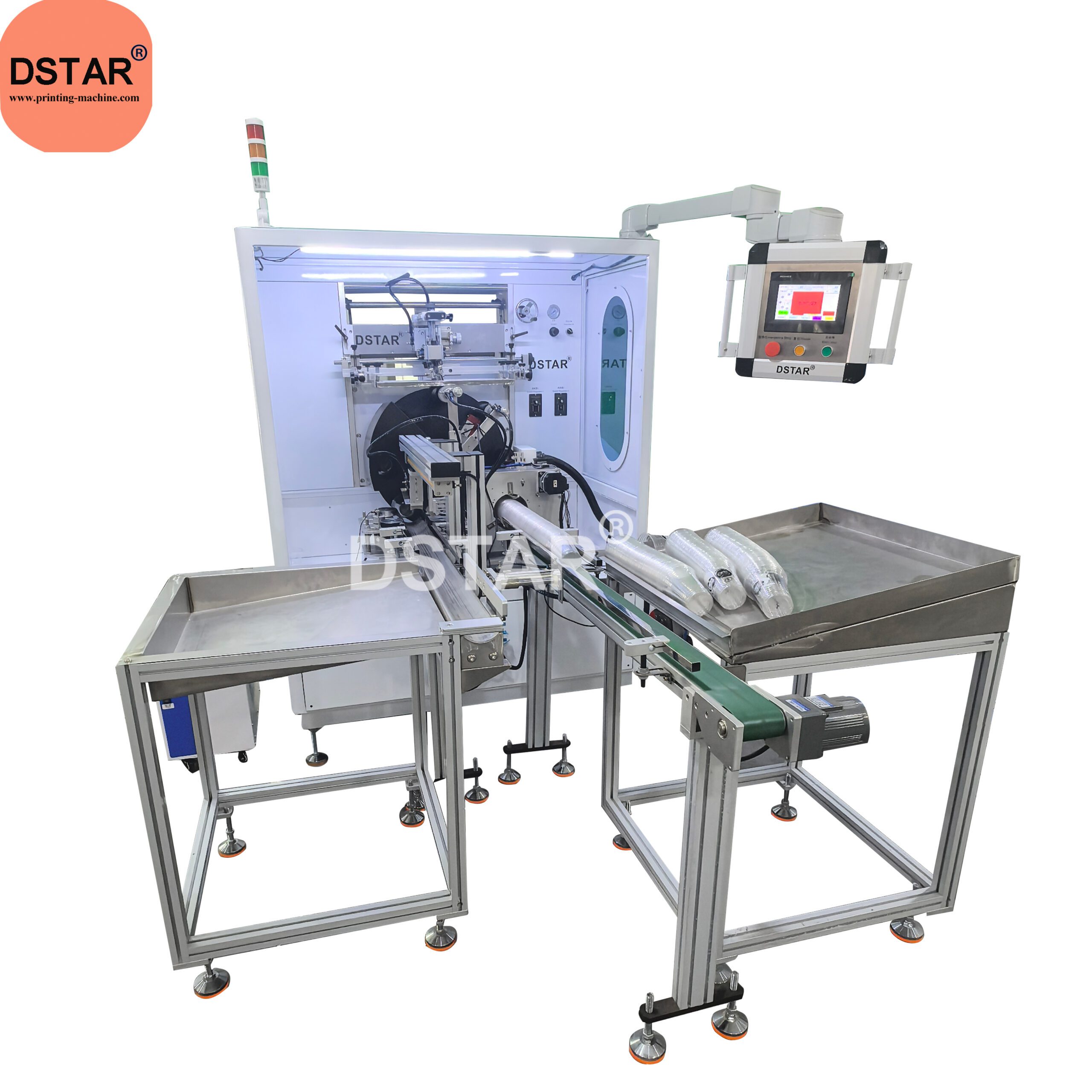 DSTAR Brand Plastic Cup Paper Cup Automatic Screen Printing Machine with UV Curing for Sale