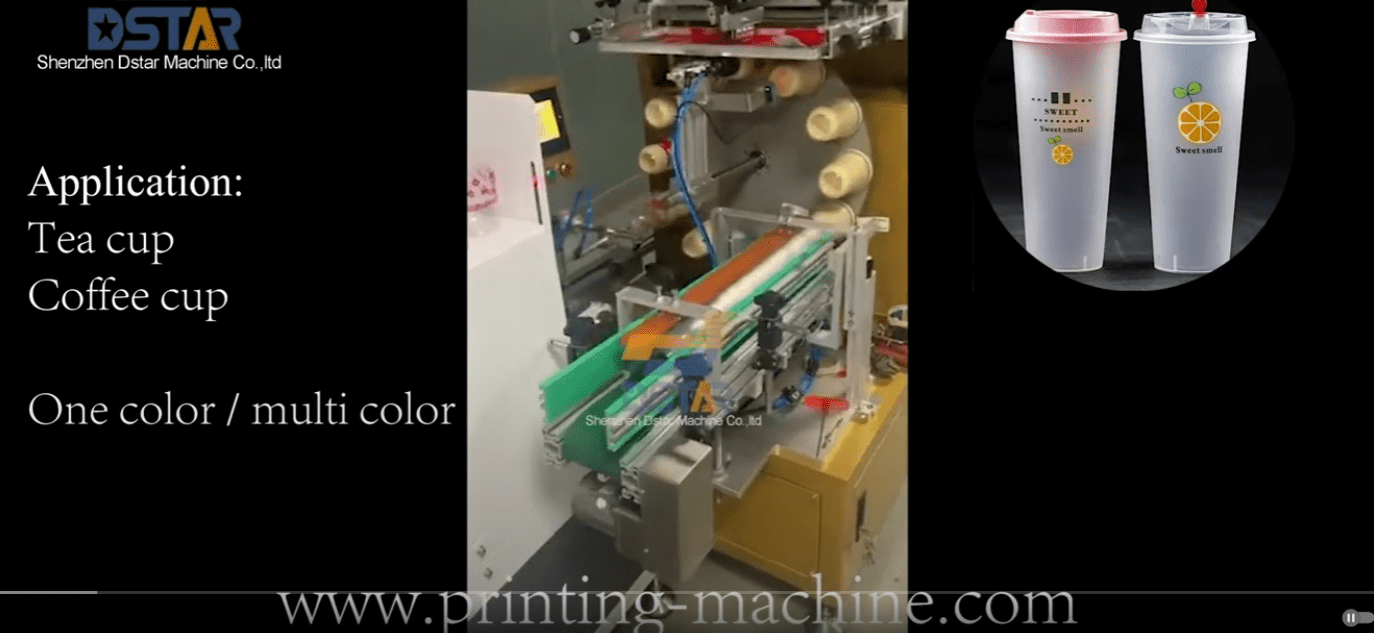 Tea Coffee Plastic Cup One Color Automatic Screen Printing Machine