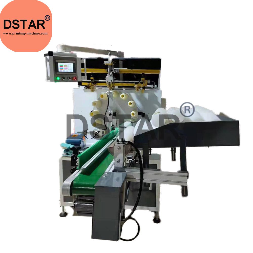 Coffee Paper Plastic PLA Cup Single Color Automatic Screen Printing Machine for Sale
